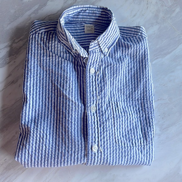 Crewcuts Other - J.Crew / Crewcuts Boys’ NWOT Blue & White Seersucker Button Down Shirt